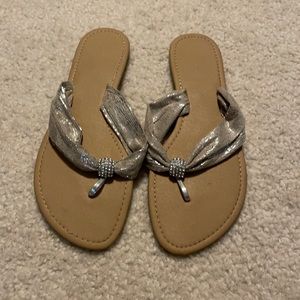 Silver Flip Flops